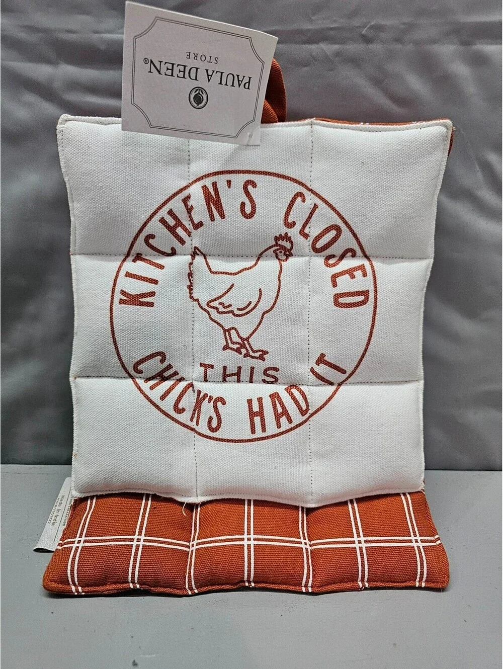 Paula Deen Pot Holder Set Kitchen’s Closed Chicken Farmhouse NWT Cotton